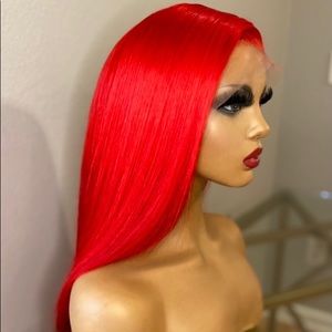 Beautiful Luxury Red Human Hair Lace Wig